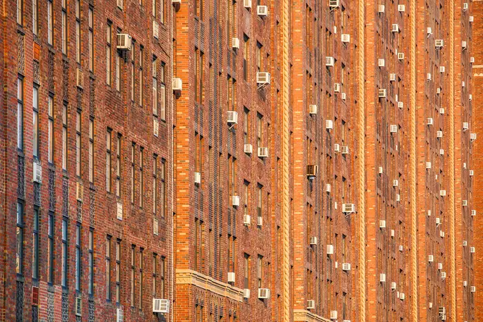 A photo of brick buildings near Hudson Yards